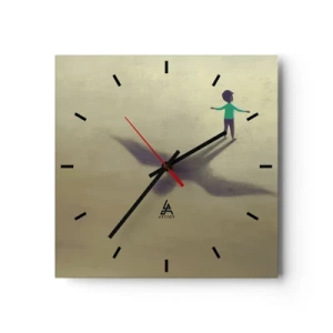 Wall clock - Clock on glass - Hero of the Future - 30x30 cm