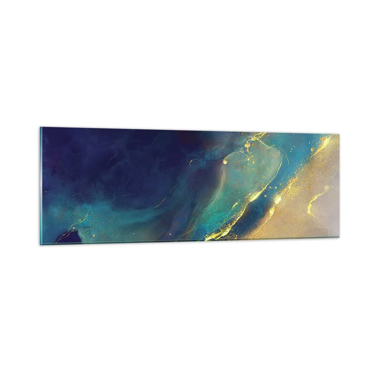 Glass picture - Golden Flood - 90x30 cm