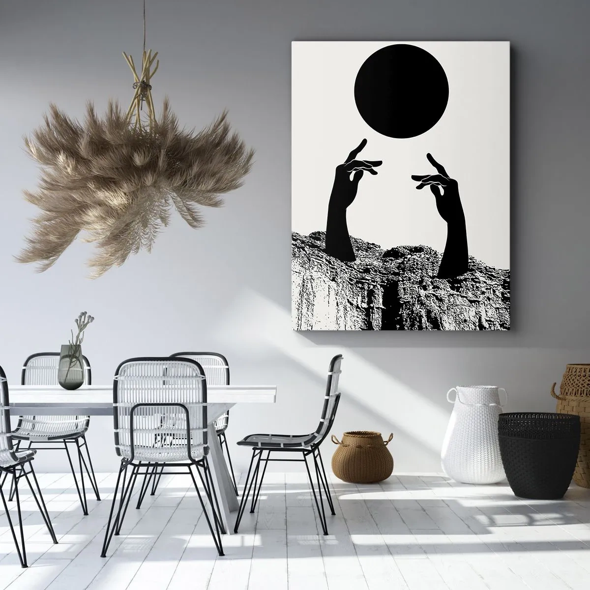 Canvas picture - Surrealistic Composition: Sun and the Rest - 55x100 cm