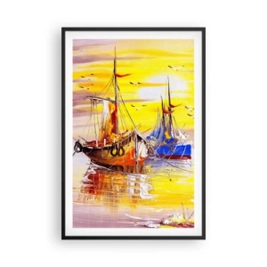 Poster in black frame - Deserved Rest in Port - 61x91 cm