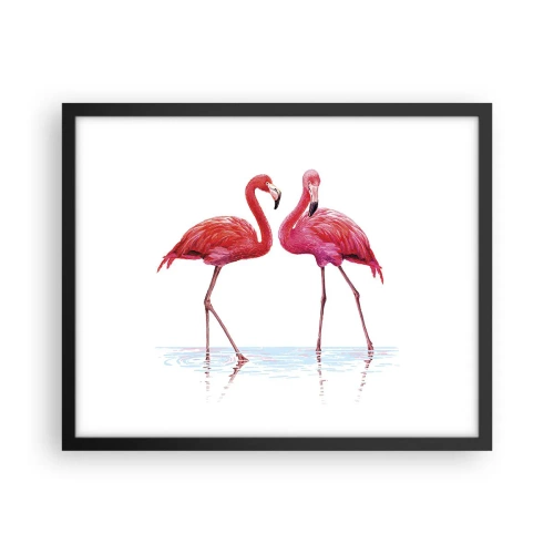 Poster in black frame - Pink Rendezvous - 50x40 cm