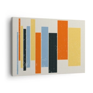 Canvas picture - Colorful rectangles in a modern arrangement - 70x50cm - Notation of Music - Modern wall decoration for the living room and bedroom ARTTOR