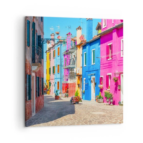 Canvas picture - Town Bursting with Colours - 50x50 cm