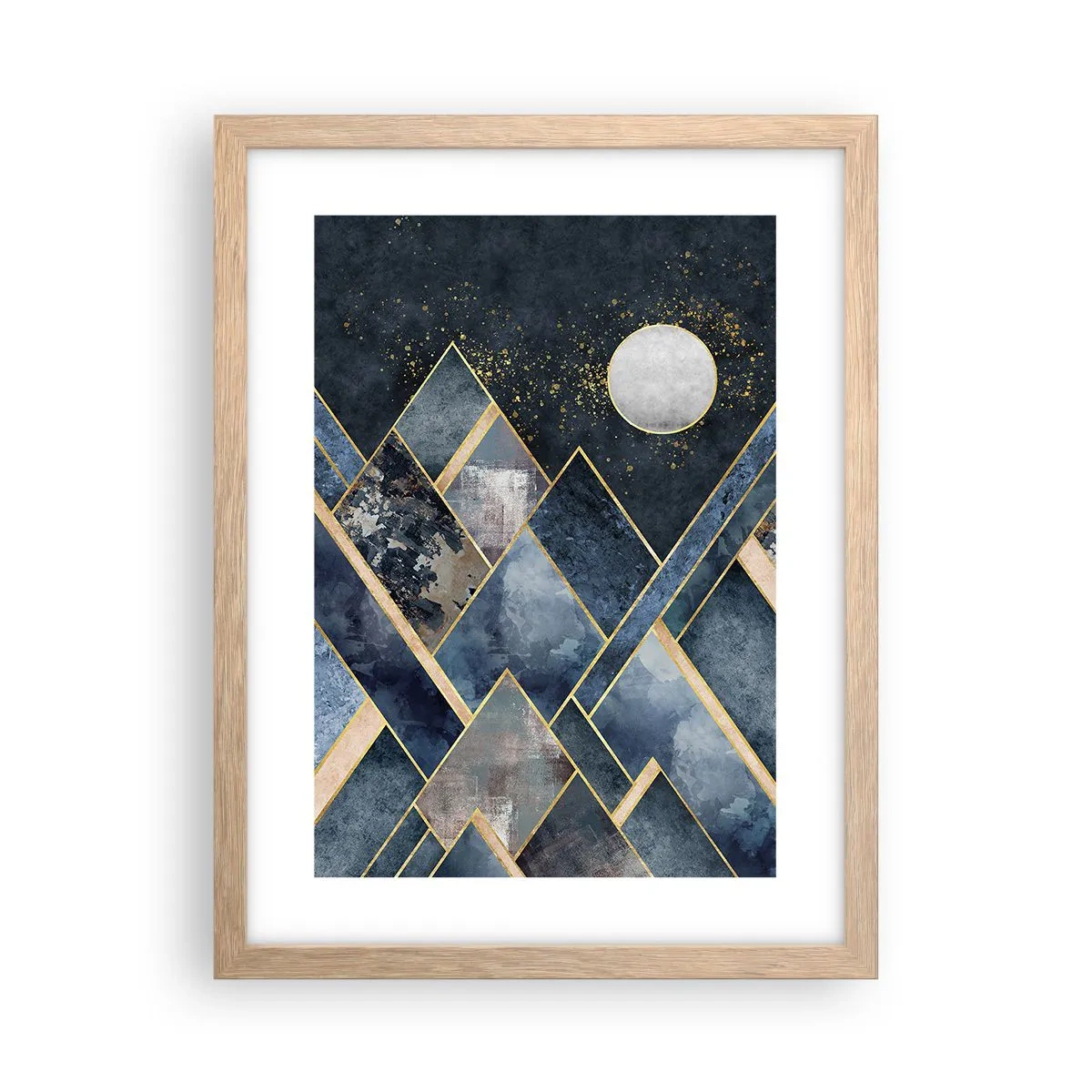 Poster in light oak frame - Geometrical Landscape - 30x40 cm
