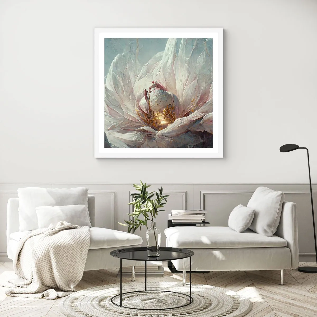 Poster in white frmae - It Blooms Once Every Hunderd Years - 30x30 cm