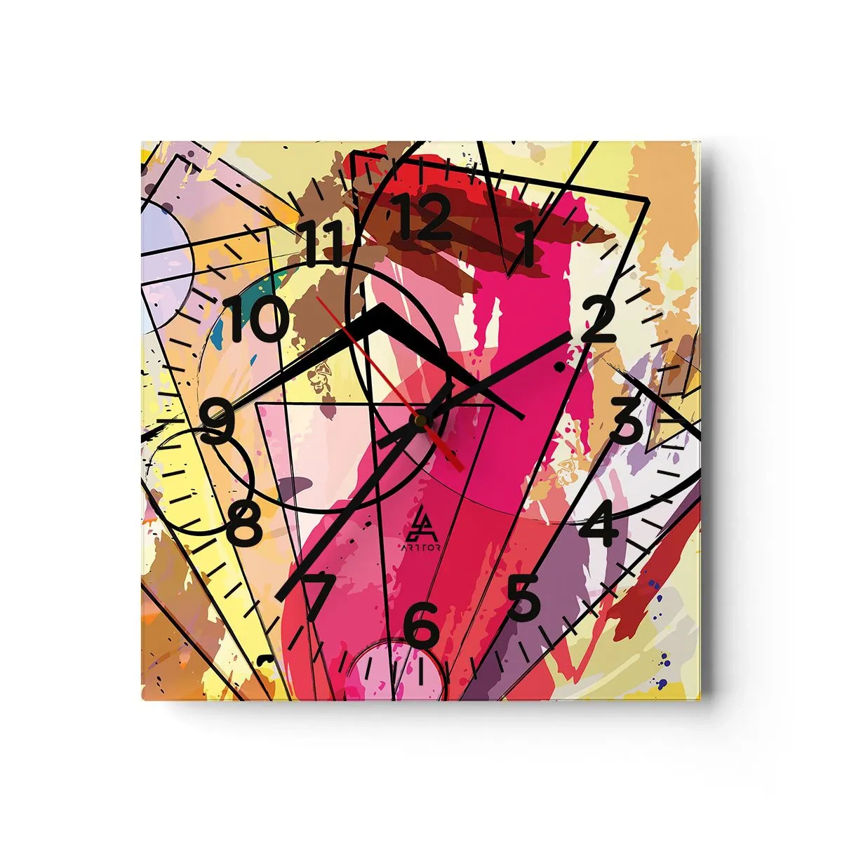 Wall clock - Clock on glass - Explosion - 30x30 cm