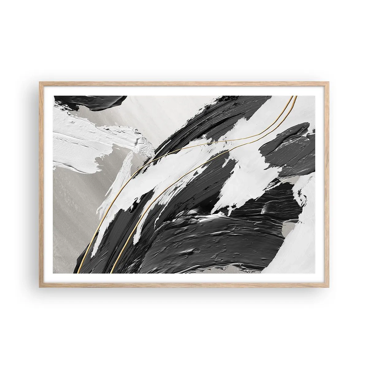 Poster in light oak frame - Abstract with Flair - 100x70 cm