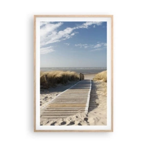 Poster in light oak frame - Behind a Dune, in the Hum of Trees - 61x91 cm