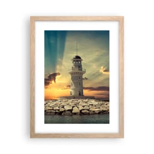 Poster in light oak frame - Light, Hope, Beauty - 30x40 cm