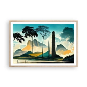 Poster in light oak frame - Higher and Higher - 91x61 cm