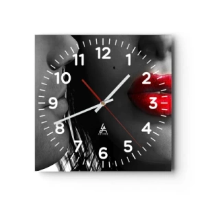 Wall clock - Clock on glass - Face by Face - 30x30 cm