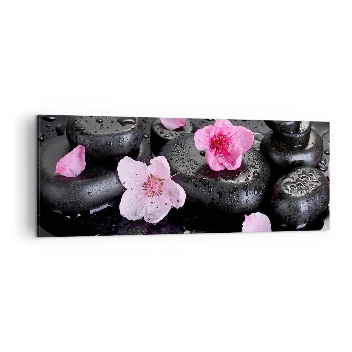 Canvas picture - Black Zen Stones - 140x50 cm