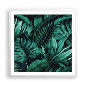 Poster in white frmae - Depth of Tropical Green - 60x60 cm