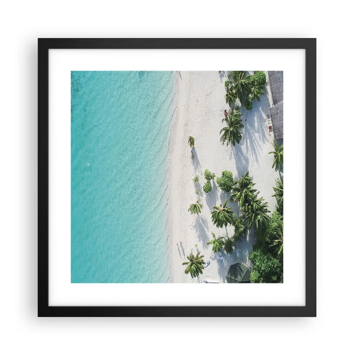 Poster in black frame - Holidays in Paradise - 40x40 cm