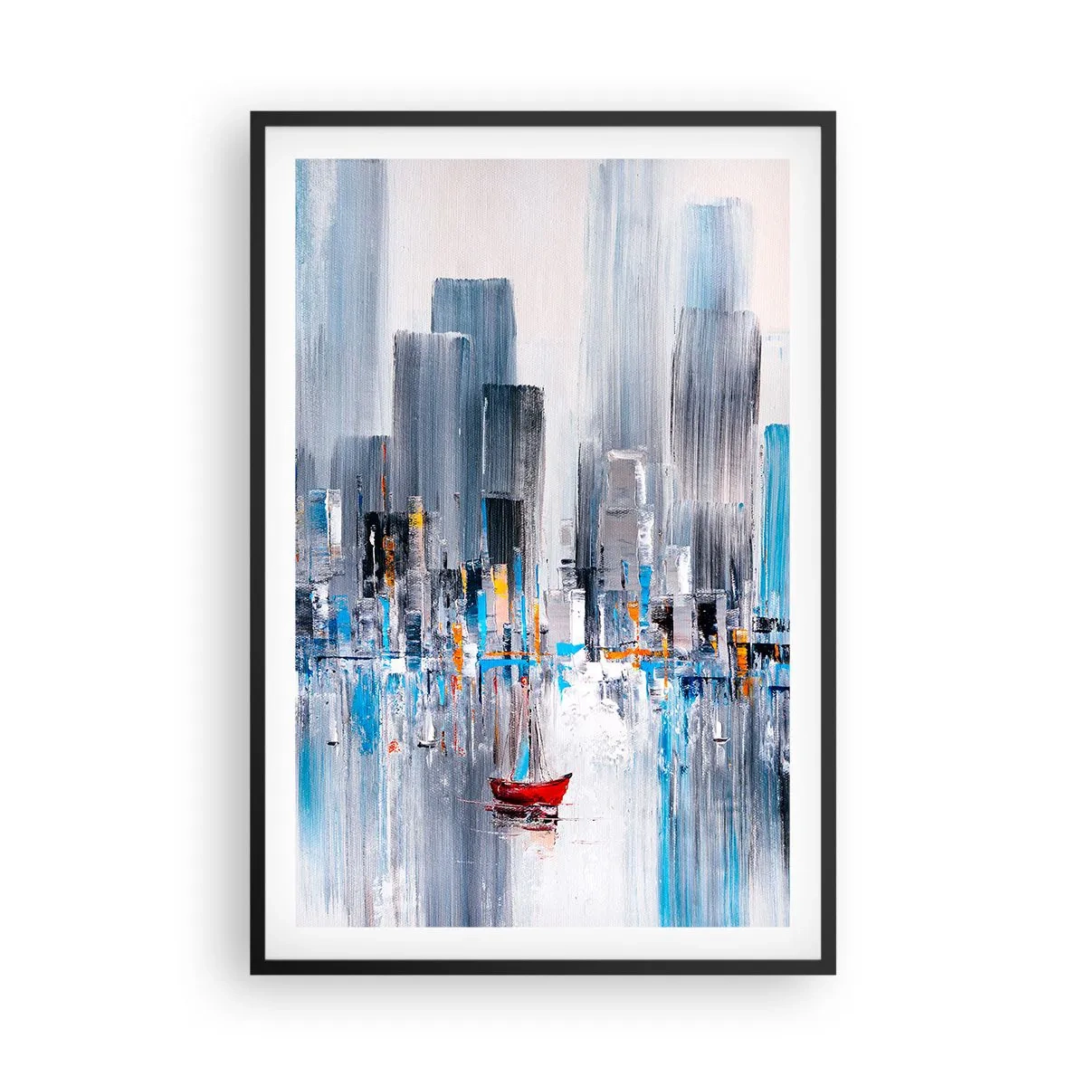 Poster in black frame - Metropolis by the Bay - 61x91 cm