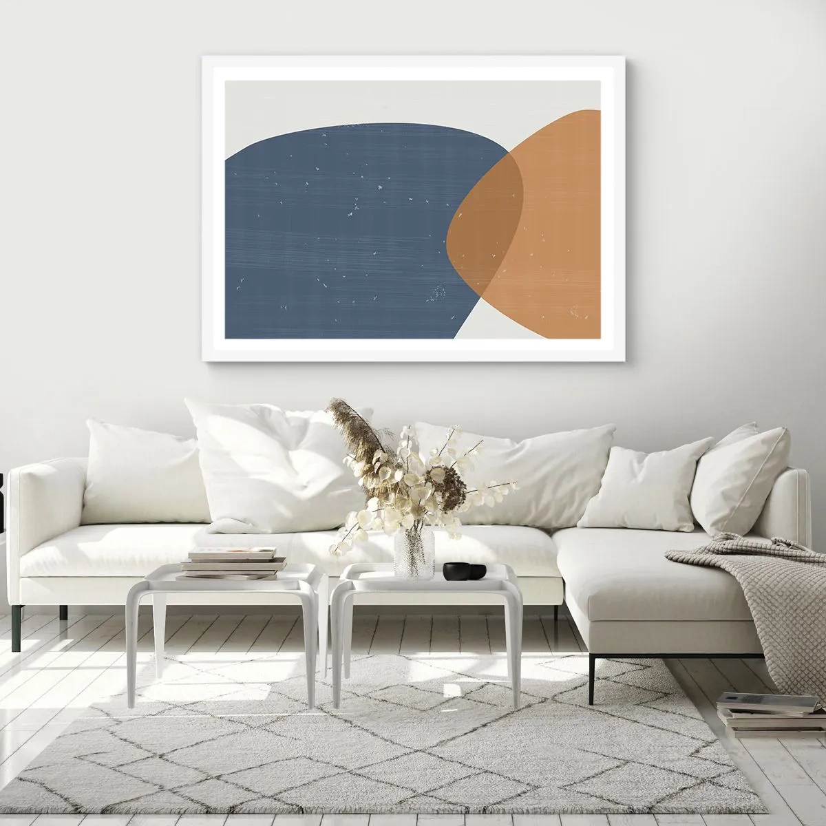 Poster in white frmae - Ovals and Intersections - 40x30 cm