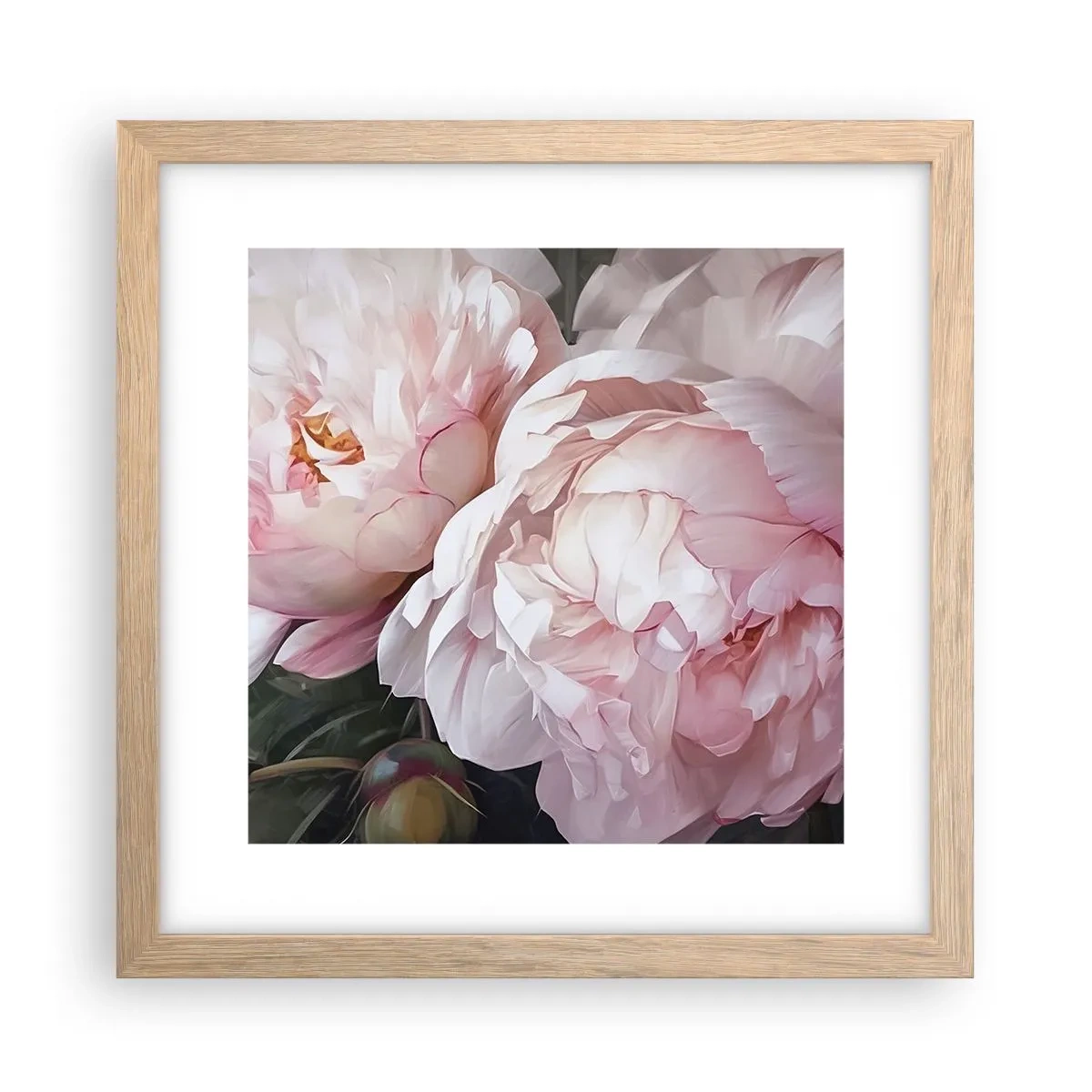 Poster in light oak frame - Captured in Full Bloom - 30x30 cm