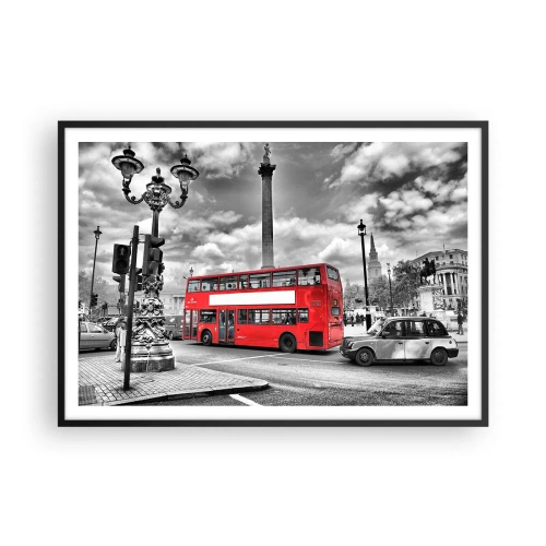 Poster in black frame - Real Bloodstream of a City - 100x70 cm