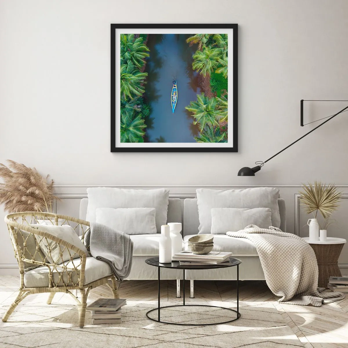 Poster in black frame - On Tropical Trail - 40x40 cm