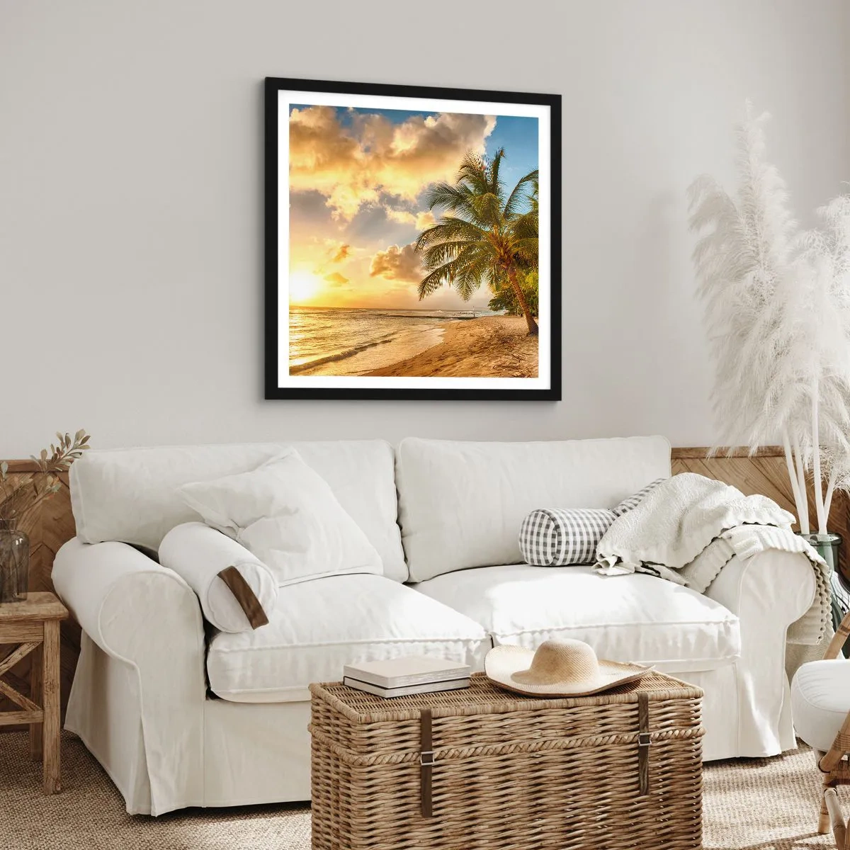 Poster in black frame - Eternal Summer, Always Holidays - 40x40 cm