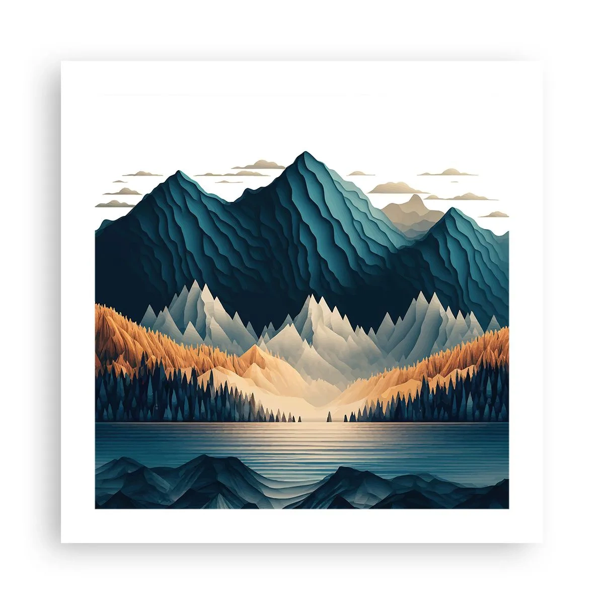 Poster - Perfect Mountain Landscape - 50x50 cm