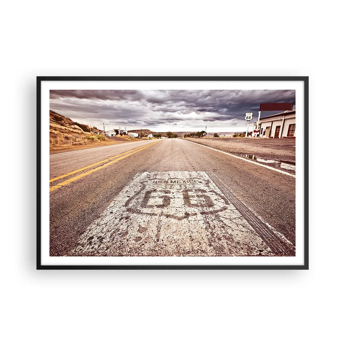 Poster in black frame - Mother Road - American Legend - 100x70 cm
