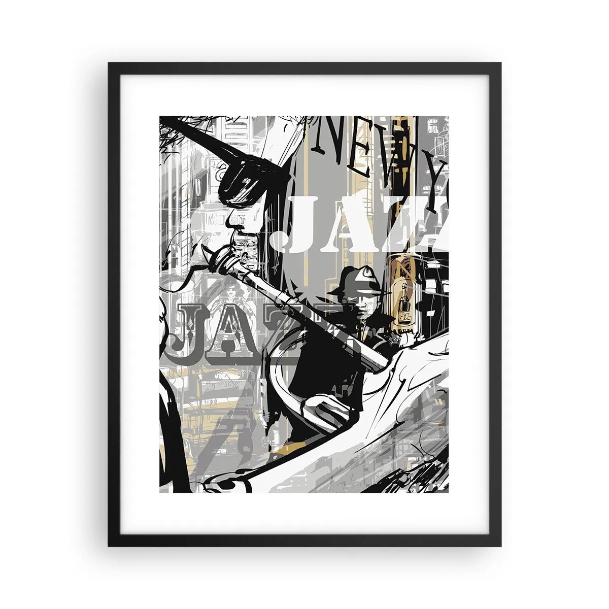 Poster in black frame - In the Rhythm of New York - 40x50 cm