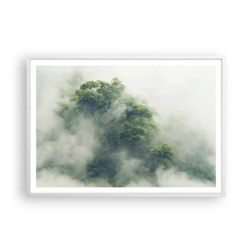 Poster in white frmae - Wrapped In Fog - 100x70 cm