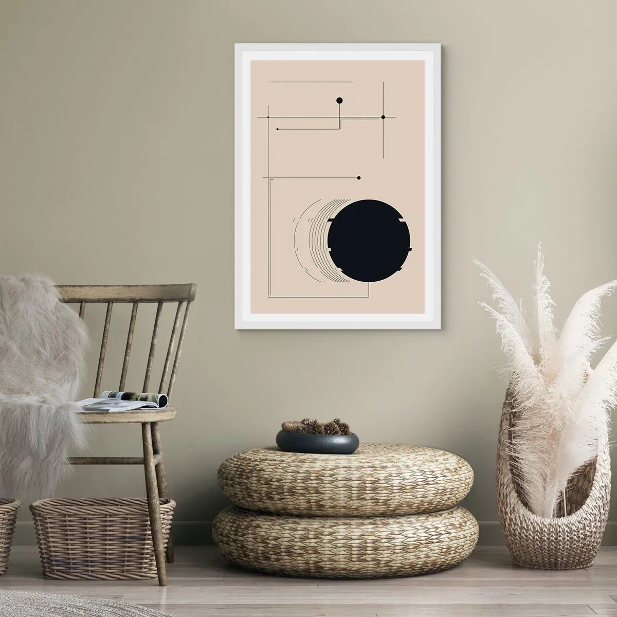 Poster in white frmae - Springy and Dynamic Composition - 40x50 cm