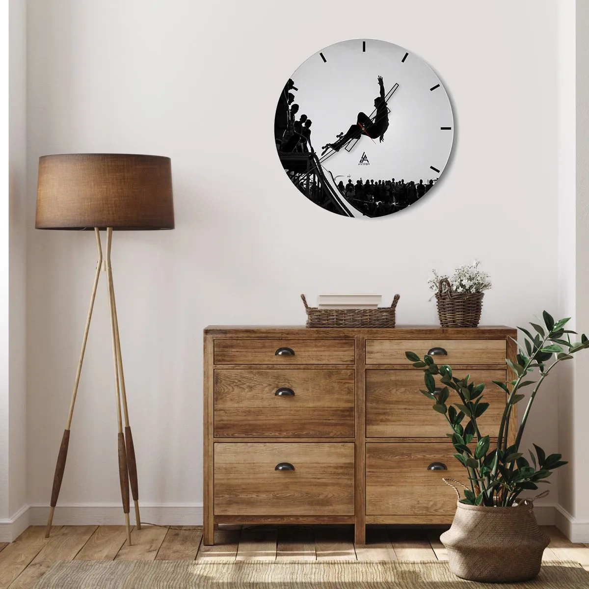 Wall clock - Clock on glass - Heroes and Spectators - 40x40 cm