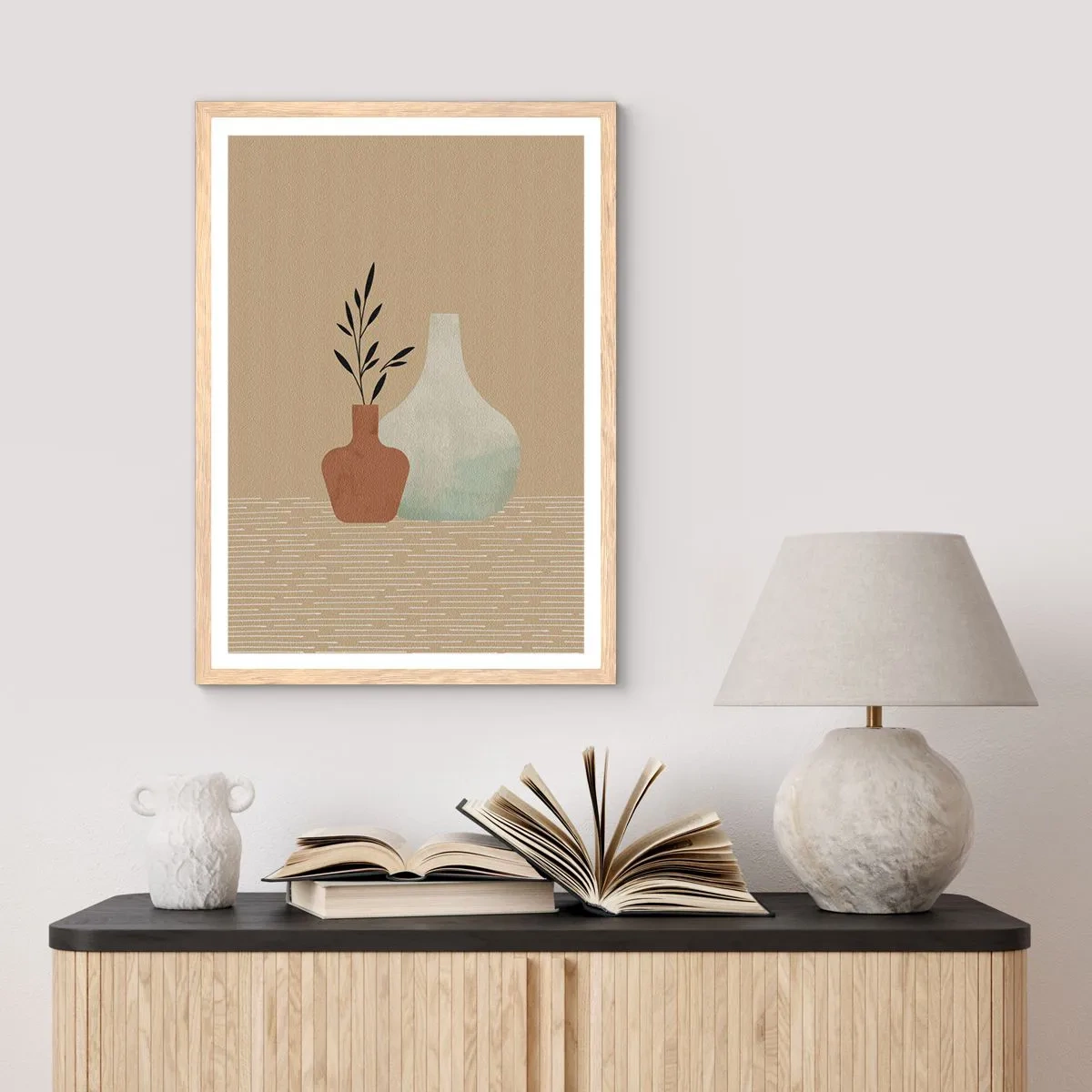 Poster in light oak frame - Vase and Idea of It - 50x70 cm