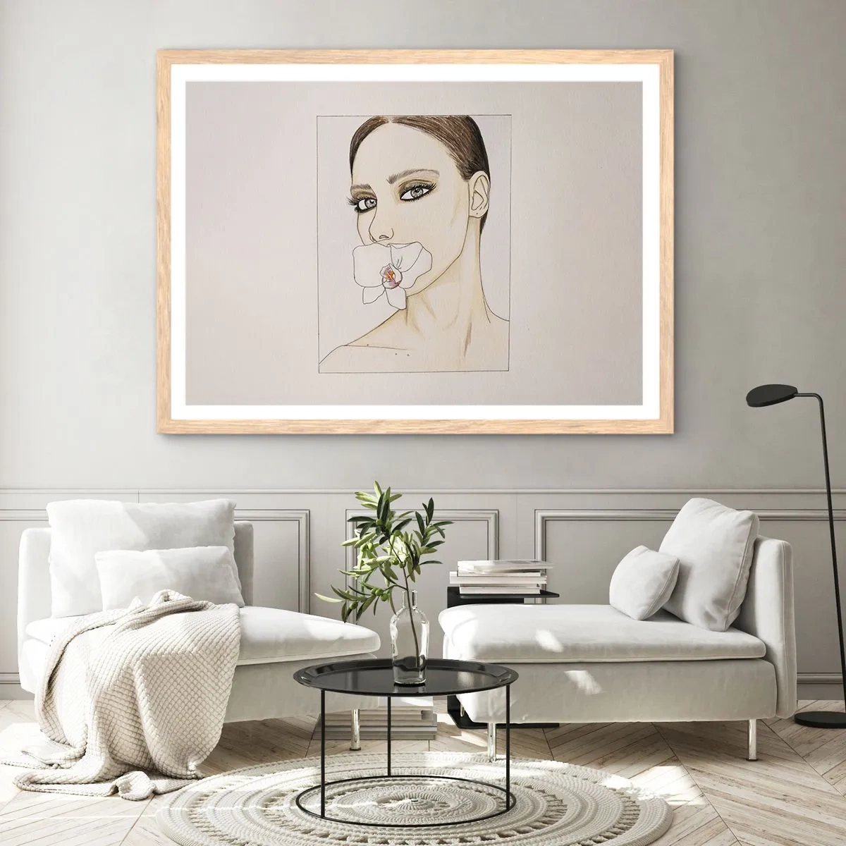 Poster in light oak frame - Symbol of Elegance and Beauty - 40x30 cm