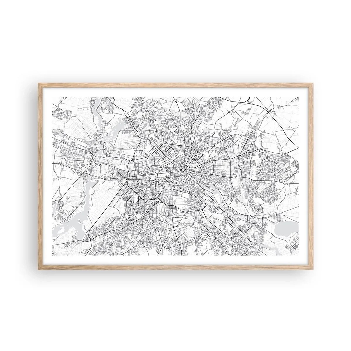 Poster in light oak frame - Flower of Berlin - 91x61 cm