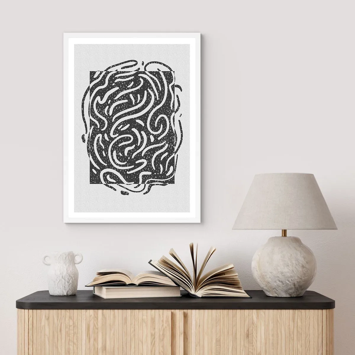 Poster in white frmae - Abstract: Dance of Joy - 40x50 cm
