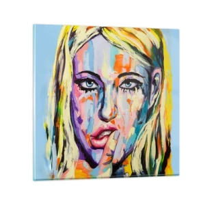 Glass picture - Look Her Straight in the Eyes - 30x30 cm