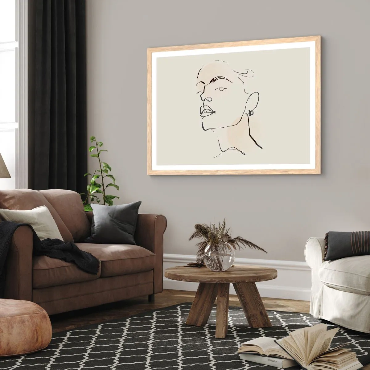 Poster in light oak frame - Proud Look - 100x70 cm