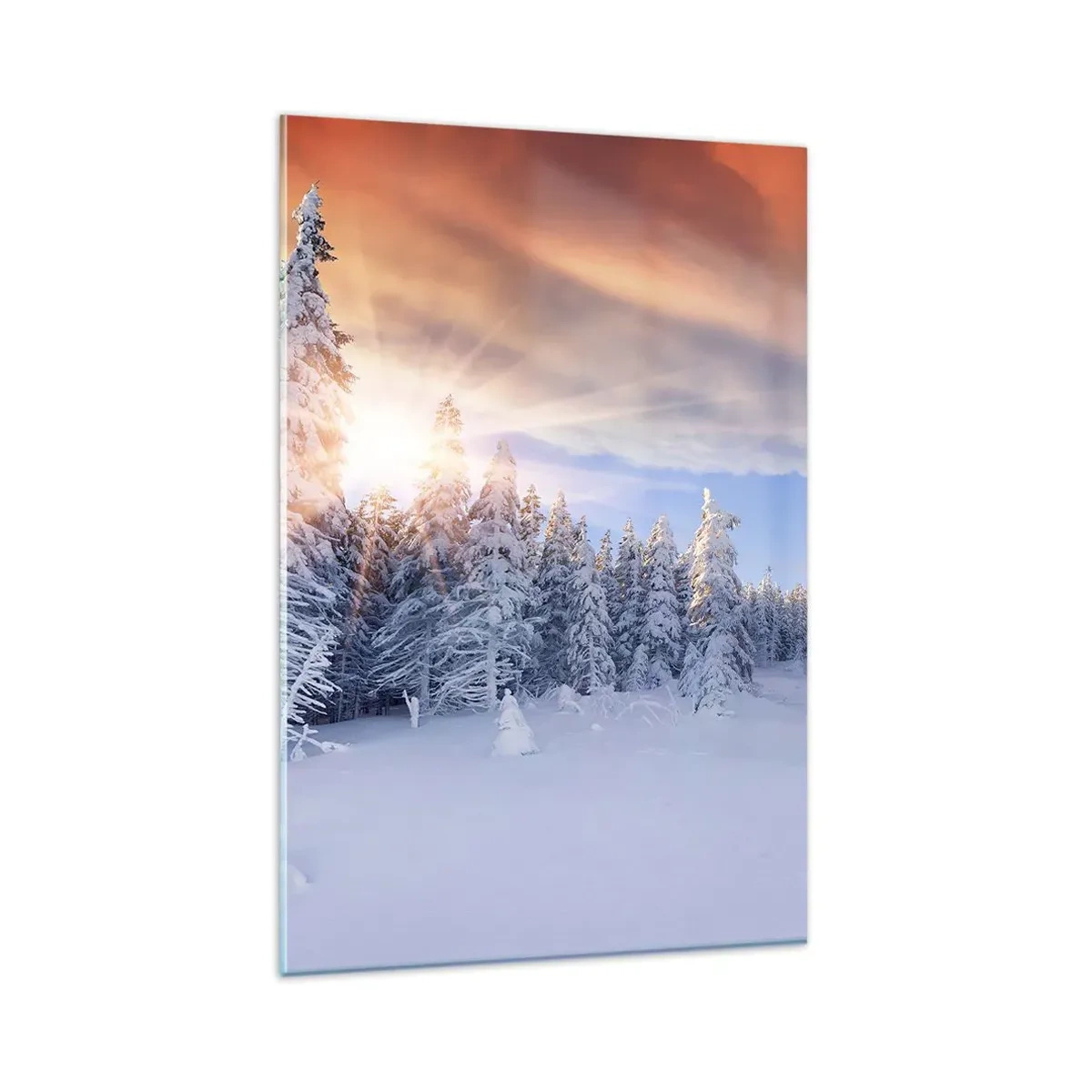 Glass picture - Snowy Spectacle of Nature - 80x120 cm
