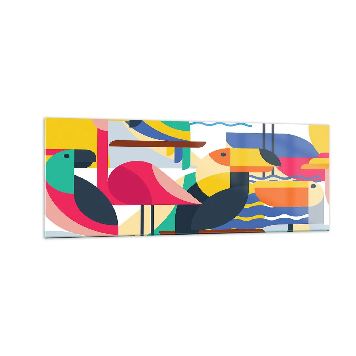 Glass picture - Birds' Party - 140x50 cm