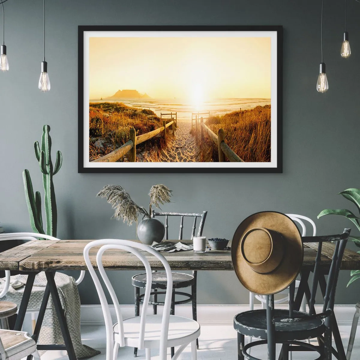 Poster in black frame - Through the Dune, Towards the Sun - 91x61 cm
