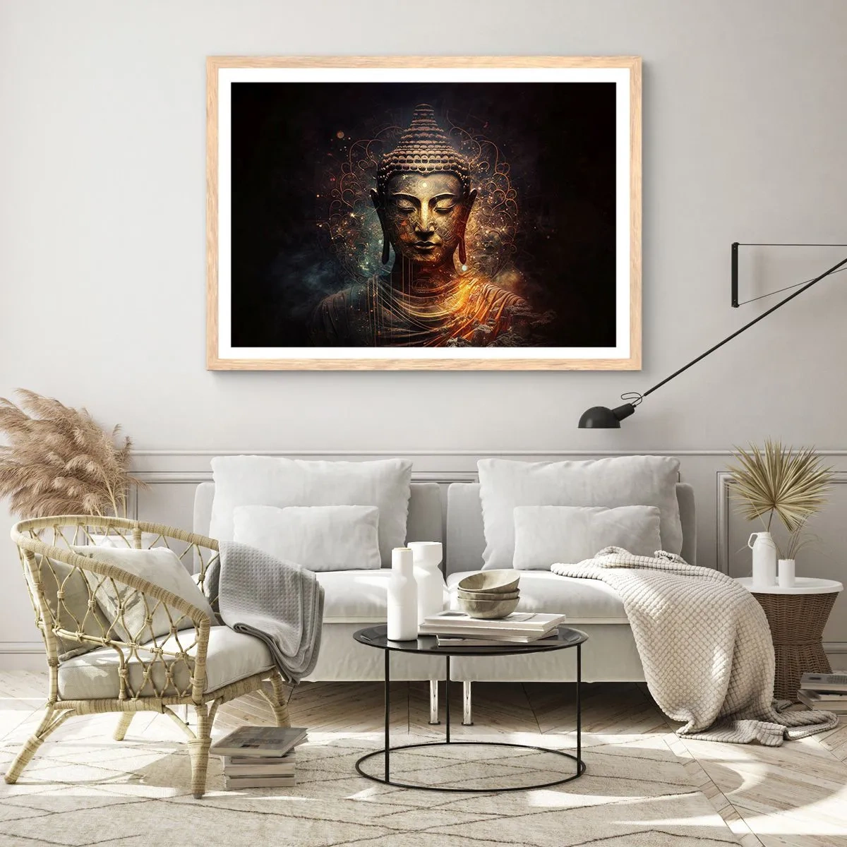 Poster in light oak frame - Spiritual Balance - 40x30 cm