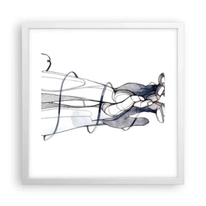 Poster in white frmae - Study of Touch - 40x40 cm