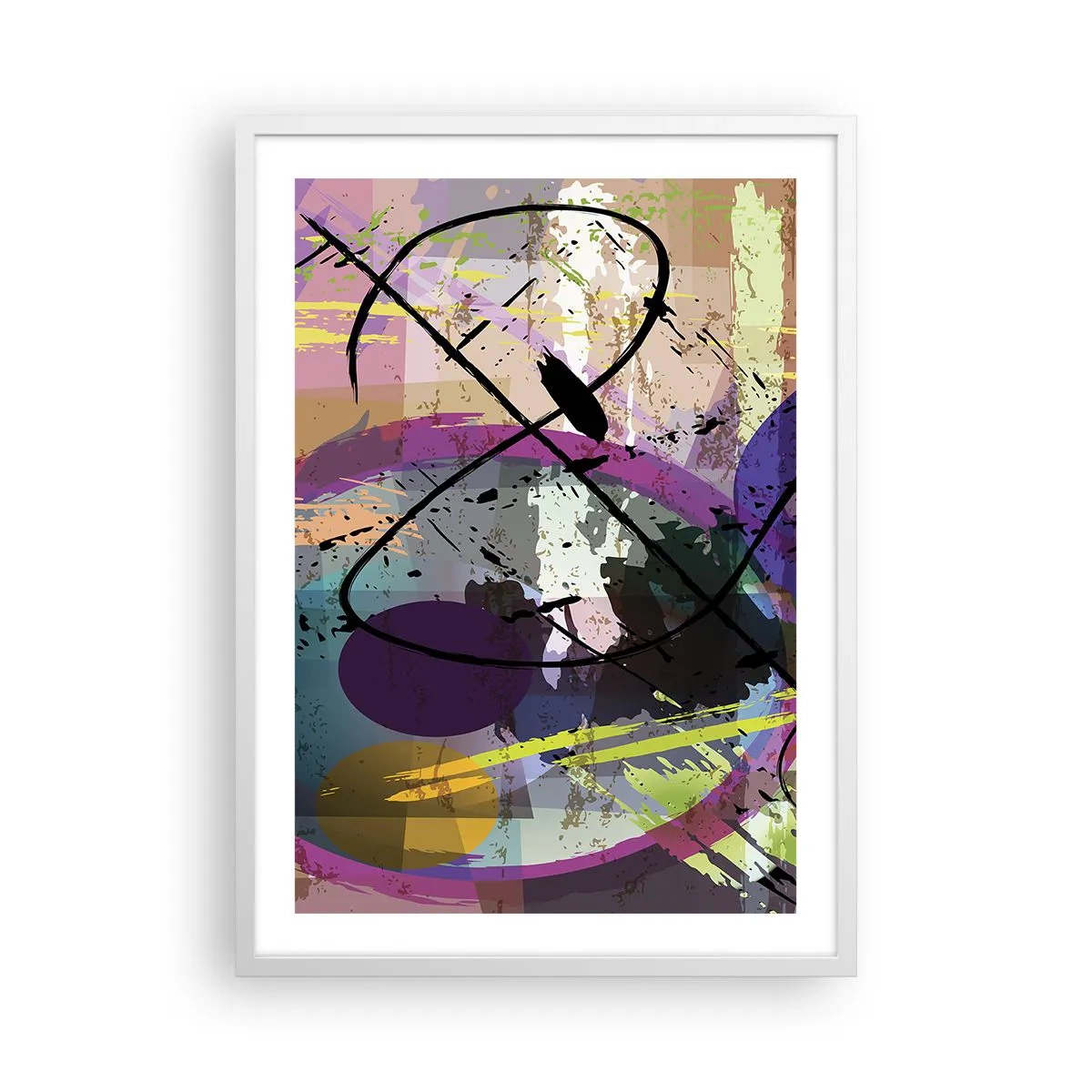Poster in white frmae - Straight Ahead or Around - 50x70 cm