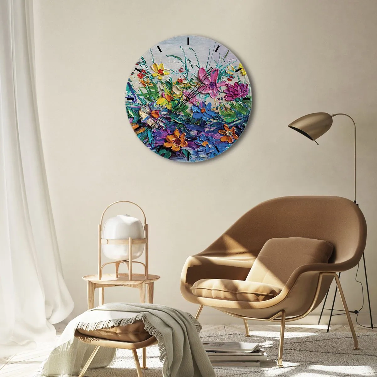 Wall clock - Clock on glass - Not So Still Nature - 30x30 cm