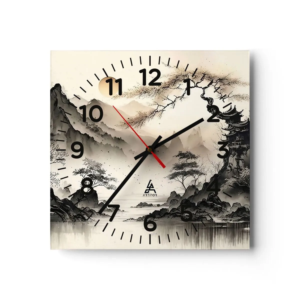 Wall clock - Clock on glass - Unique Charm of the Orient - 40x40 cm