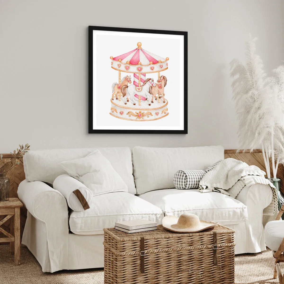 Poster in black frame - Sweet World of Childhood - 30x30 cm