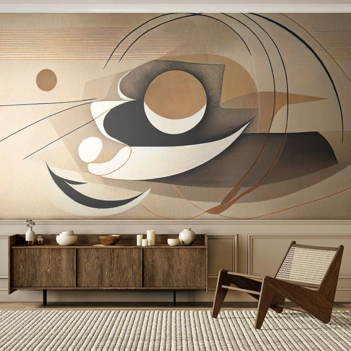 Photo Wallpaper Premium Canvas - Composition -the Heart of Things - Abstraction, Modern, Piece - 450x315 cm