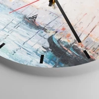 Clock face with lines