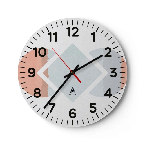 Wall clock - Clock on glass - Situation Is Clear - 30x30 cm