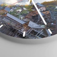 Clock face with lines