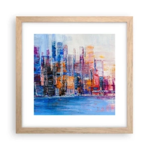 Poster in light oak frame - Joyful Metropolis - 30x30 cm